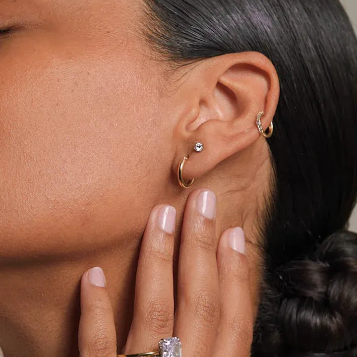 14K Gold Minimalist Polished Hoop Earrings