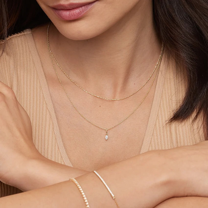 14K Gold Shimmering Twisted Chain Necklace