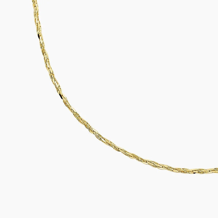 14K Gold Shimmering Twisted Chain Necklace