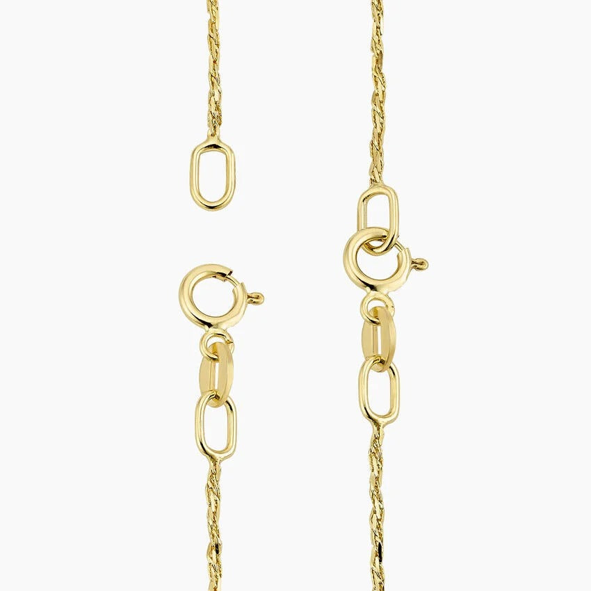 14K Gold Shimmering Twisted Chain Necklace