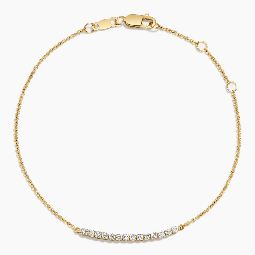 14K Gold Slim Horizontal Row Diamond Bracelet
