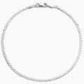14K White Gold Fine Cuban Link Bracelet