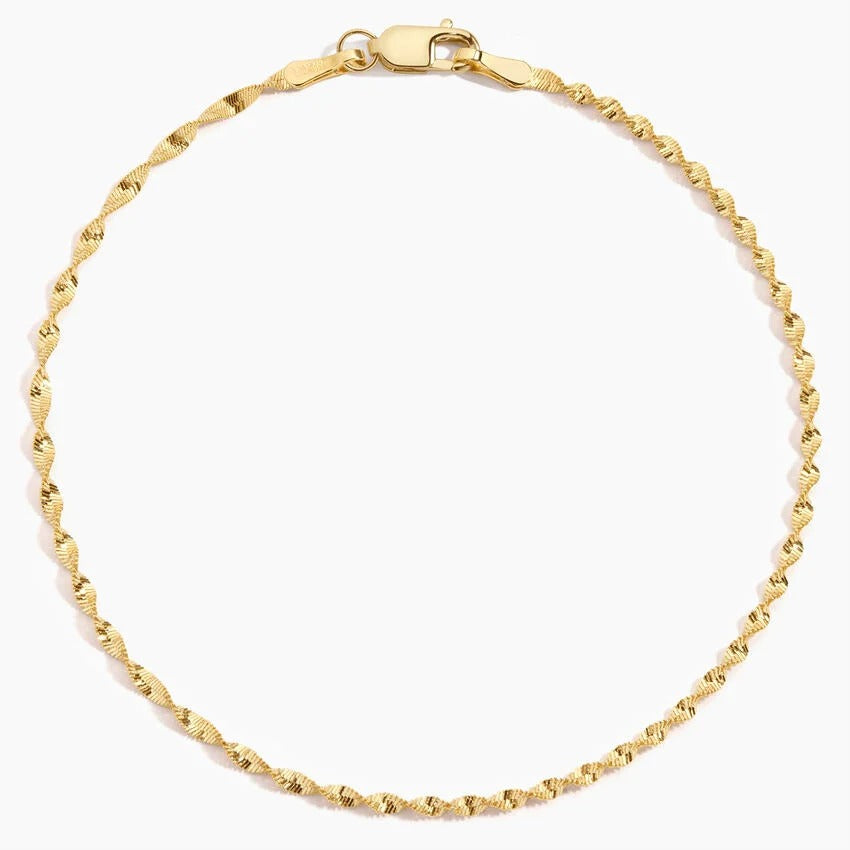 Thin Twisted Bracelet In 14k Yellow Gold