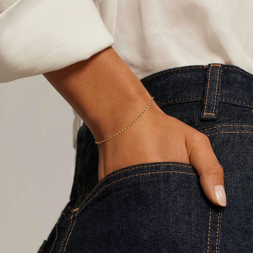 Thin Twisted Bracelet In 14k Yellow Gold